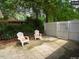 Cozy backyard patio with two chairs, perfect for enjoying the outdoors and privacy at 220 Barclay Rd, Chapel Hill, NC 27516