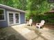 Relaxing patio area featuring two chairs, ideal for outdoor seating and entertaining at 220 Barclay Rd, Chapel Hill, NC 27516