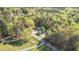 Aerial view of the property, surrounded by trees and a road at 2603 Brogden Rd, Creedmoor, NC 27522