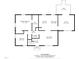 Detailed first floor layout featuring bedrooms, kitchen, living spaces and deck at 2603 Brogden Rd, Creedmoor, NC 27522