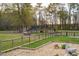 Spacious backyard featuring mature trees, well-maintained fencing and landscaping with gravel and lush grass at 2905 Glendale Rd, Kenly, NC 27542