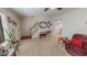 Spacious living room with carpeted floors, stairs, and comfortable seating at 30 Shannon Rd, Timberlake, NC 27583