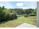 Large backyard with lawn, trees and fence at 3011 September Dr, Durham, NC 27703