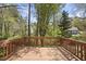 Spacious back deck overlooking the wooded backyard, perfect for outdoor entertaining at 323 Brandermill Dr, Durham, NC 27713