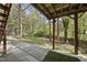 The home features a concrete patio with backyard views of a grassy lawn and wooded area at 323 Brandermill Dr, Durham, NC 27713