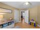 Playful bedroom with alphabet decor, natural light, and playroom furniture at 3424 English Cir, Willow Springs, NC 27592