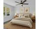 Inviting bedroom with a plush bed, neutral decor, and ample natural light from the large window at 3533 N Way Dr, Zebulon, NC 27597