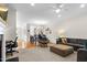 Spacious living room with a fireplace, open floorplan, and lots of natural light at 4 Scottish Ln, Durham, NC 27707