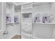 Walk-in closet with custom shelving, lighting, and storage at 5033 Homeplace Dr, Apex, NC 27539