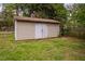 Exterior angle of the storage shed showing the double-door access at 506 N Harrison Ave, Cary, NC 27513
