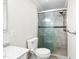 Well-lit bathroom showcases an updated shower with a glass enclosure at 516 Edinburgh Dr, Burlington, NC 27215