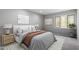 Neutral bedroom with a comfortable bed, side tables, and a large window at 58 Stoneridge Rd, Durham, NC 27705