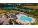 Aerial view of pool and lounge area. Great spot for socializing with neighbors at 609 Callan View Ave, Wake Forest, NC 27587
