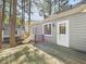 Back deck with view of house and chicken coop at 7117 Sandringham Dr, Raleigh, NC 27613