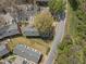 Overhead view of the property showing the parking and nearby street at 103 Friar Ln, Carrboro, NC 27510