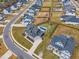 Aerial view of home with in-ground pool, fenced backyard, and well-manicured lawn at 1160 Duke Farm Dr, Wake Forest, NC 27587