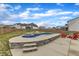 Backyard pool and patio with a grassy lawn and privacy fence at 1160 Duke Farm Dr, Wake Forest, NC 27587