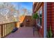 Private balcony with wooden railing and privacy fence, perfect for outdoor relaxation at 125 Long Shadow Pl, Durham, NC 27713