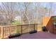 Serene balcony with scenic tree views, creating a peaceful outdoor retreat at 125 Long Shadow Pl, Durham, NC 27713