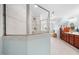 Bright bathroom with a glass shower and dual vanity at 1312 Golden Bluff Ln, Fuquay Varina, NC 27526