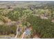Expansive aerial view showing the property surrounded by mature trees and lush greenery, providing privacy at 160 Sweet Pine Cir, Pittsboro, NC 27312