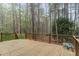 Large wooden deck overlooks private wooded backyard at 160 Sweet Pine Cir, Pittsboro, NC 27312