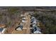 An aerial view of a residential neighborhood surrounded by lush green trees and landscaping on a sunny day at 201 W Amber Oak Drive, Selma, NC 27576