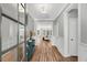 Bright and inviting entryway featuring hardwood floors and neutral paint, leading to the living space at 201 W Amber Oak Drive, Selma, NC 27576