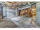 Unfinished basement with concrete floors, utilities, and possible storage space available at 207 High House Rd, Cary, NC 27513