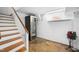 Basement with a wine cooler and brick wall at 2105 White Oak Rd, Raleigh, NC 27608