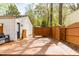 Wooden deck with privacy screen and easy access to the backyard at 2400 Perennial St, Raleigh, NC 27603