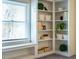 Stylish built-in shelving with a window seat provides a unique and decorative storage solution at 2422 S Alston Ave, Durham, NC 27713