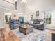 Spacious living room showcasing comfortable gray sofas, a decorative rug, and natural light at 3690 Mabel Ln, Stem, NC 27581