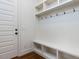 Well-organized mudroom featuring built-in bench, hooks, and ample storage space at 3908 Sage Ct, Wake Forest, NC 27587