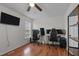 Bedroom setup with two full gaming stations and a ceiling fan for optimum comfort at 40 Hill Rd, Franklinton, NC 27525