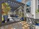 A Backyard featuring a dining set on a deck covered by a pergola at 49 Everwood Dr, Four Oaks, NC 27524