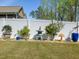 Zen rock garden and privacy fence line the property, offering peace and solitude at 49 Everwood Dr, Four Oaks, NC 27524