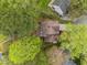 Aerial view of a home with a brown roof, set amongst lush green trees, showing a private and secluded property at 5301 Tilford Ln, Raleigh, NC 27613