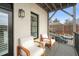 Relaxing balcony with comfortable seating and views of the neighborhood at 605 Smedes Pl # A, Raleigh, NC 27605