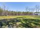 Expansive backyard features grass, mature trees, and a wooden fence at 6480 Beaver Creek Rd, New Hill, NC 27562
