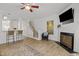 Open concept living room with views to the kitchen and staircase at 7628 Winners Edge St, Raleigh, NC 27617