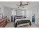 Relaxing bedroom with a ceiling fan, and carpeted floors at 900 Stoneybrook Dr, Sanford, NC 27330