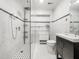 Modern bathroom boasts stylish tiling, a glass-enclosed shower, and sleek fixtures at 109 Barcliff Ter, Cary, NC 27518