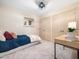 Cozy bedroom with closet and storage, light walls, and plush carpeting at 109 Barcliff Ter, Cary, NC 27518