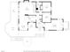 Detailed first floor plan showing kitchen, bedrooms, living spaces, and deck at 109 Barcliff Ter, Cary, NC 27518