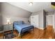 Inviting bedroom with hardwood floors, a comfortable bed, and ample storage space at 113 Bennett Mountain Trce, Chapel Hill, NC 27516