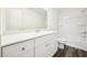 Bathroom with modern vanity, dark floors and shower-tub combo at 1164 Solace Way, Rolesville, NC 27571