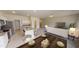 Open-concept living area featuring a modern kitchen, dining space, and comfortable seating at 1164 Solace Way, Rolesville, NC 27571