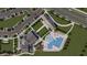 Overhead view of community amenities featuring swimming pool, green space and clubhouse at 1169 Solace Way, Rolesville, NC 27571