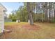 Large grassy backyard with mature trees and outbuildings, offers tons of space at 1306 Ed Cook Rd, Durham, NC 27703